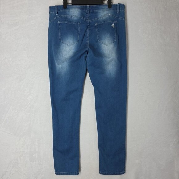 VIP JEANS Womens Size 16 Tall (Actual 35x30) Skinny Whiskering  EUC - Picture 4 of 12